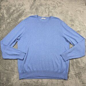 Collars & Co Sweater Mens XXL Blue Cotton Cashmere Blend Classic Preppy